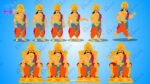 "10 Rajshahi Characters" (Normal King, Strong King, Beautiful Queen, Normal Queen, Mantri, Salahkar, Sainik, Senapati, Normal Sainik and Dwarpal), "2 Horses and Golden Chariot (Rath) Animated Set" and "Airavat Hathi" Bundle - Royal Period - Image 6