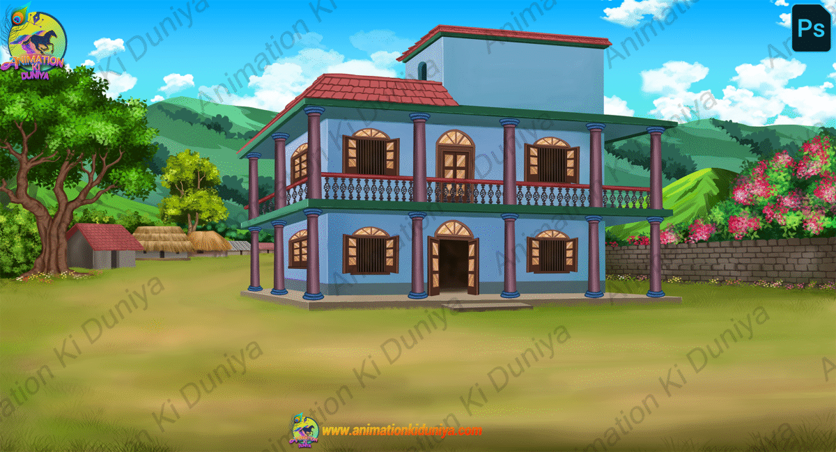 Indian Village Background - Village House Background - High Quality PSD Background - Image 1