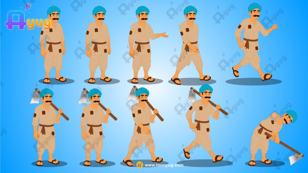 20+ Royal Time Indian Village Rigged and Animated Characters - Royal Period - Image 17
