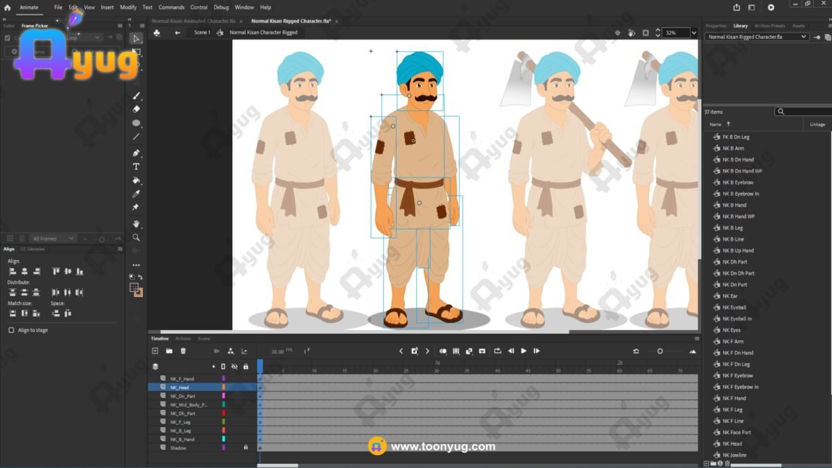 Normal Kisan Rigged and Animated Character – Royal Period - Image 5