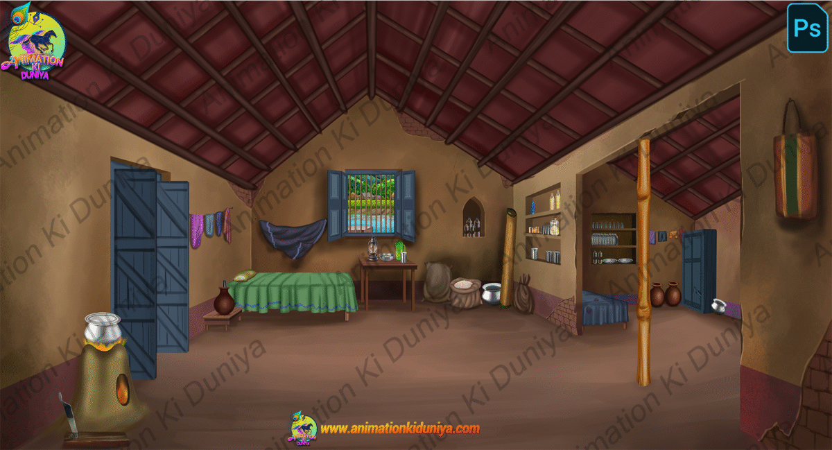 14 PSD High Quality Background Bundle ( Village ,Poor Room ,Market ,Jungle Background ,House Background ) - Image 12