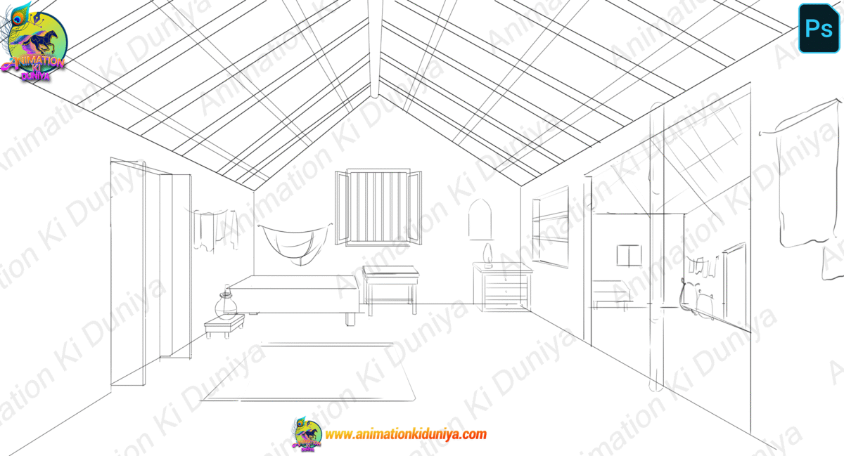 Indian Village Background - Inside Poor Room -Poor Bedroom - Cartoon Background - Image 2