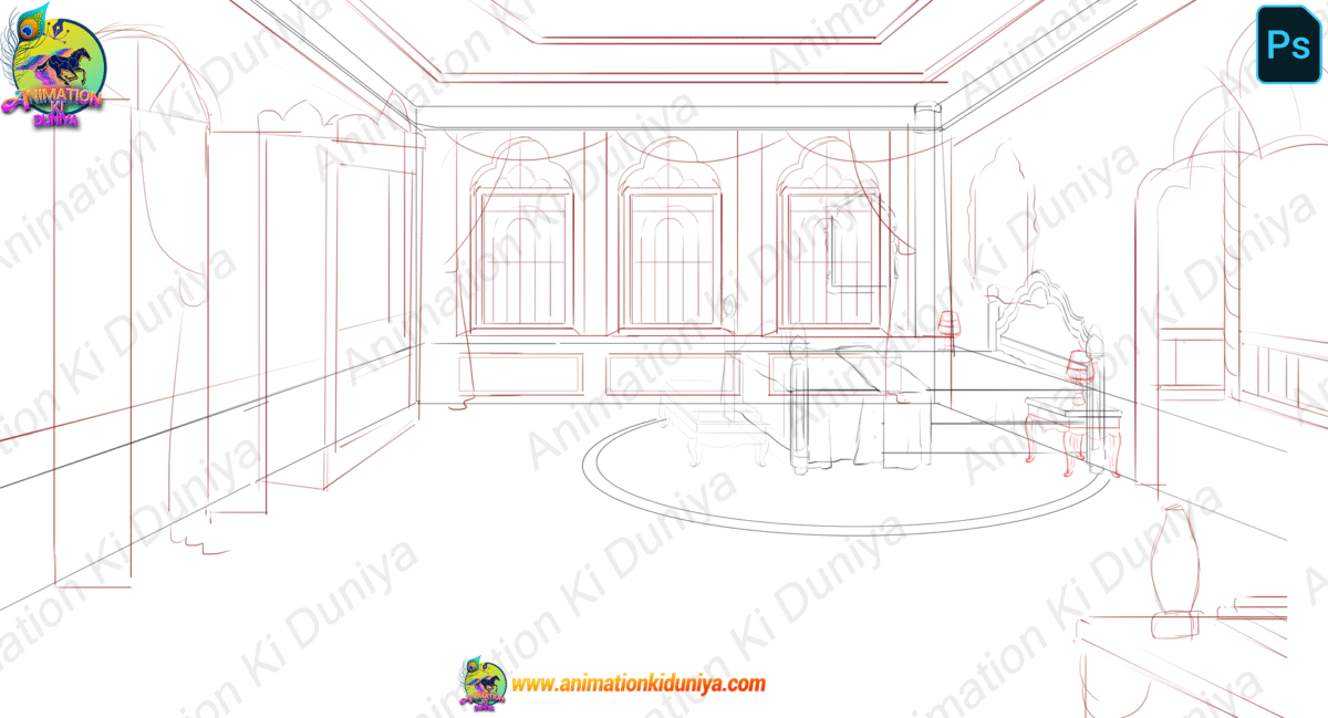 King’s Bedroom Inside (Rajmahal) High Quality PSD Background - Image 2