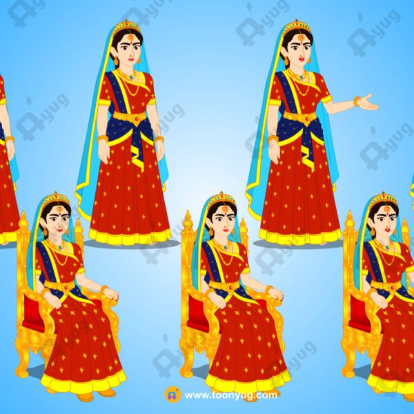 Rani (queen) Rigged and Animated Character - Royal Period