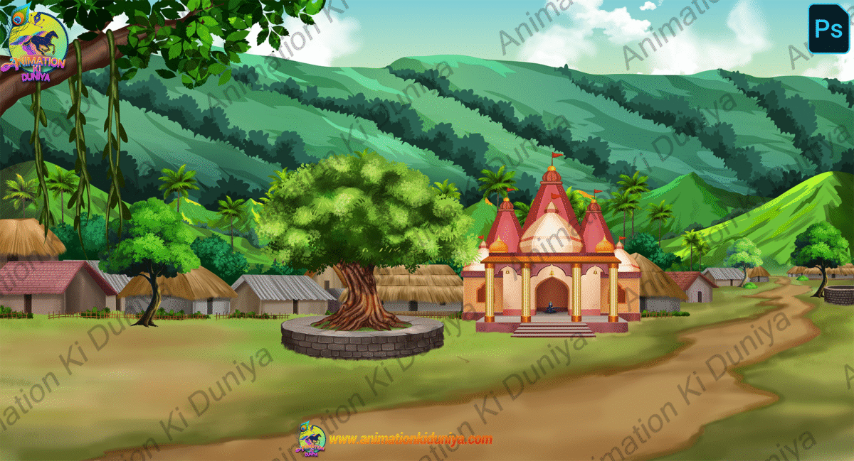 14 PSD High Quality Background Bundle ( Village ,Poor Room ,Market ,Jungle Background ,House Background ) - Image 17