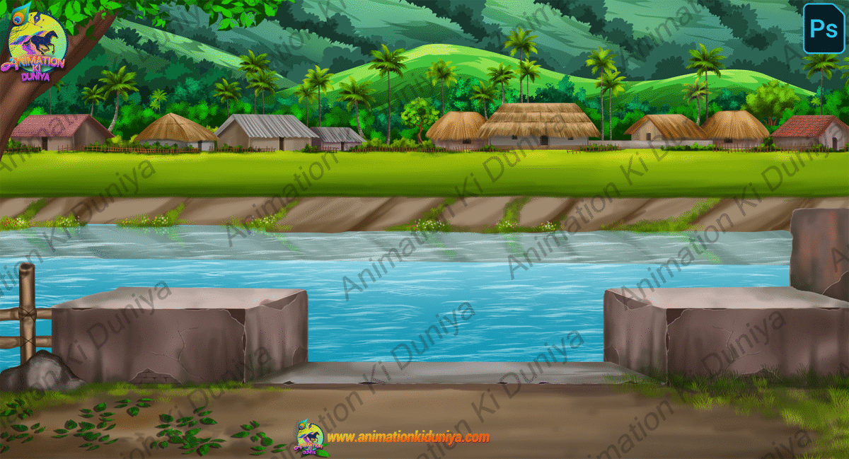 14 PSD High Quality Background Bundle ( Village ,Poor Room ,Market ,Jungle Background ,House Background ) - Image 19