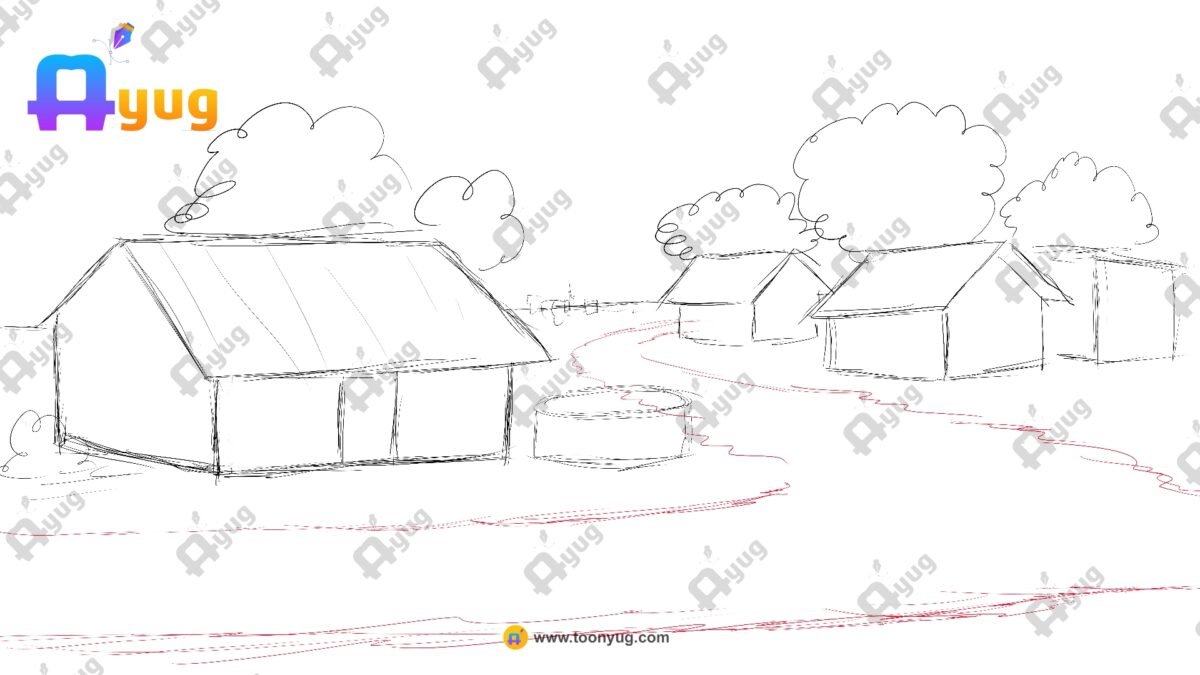 Village and Houses - PSD Background - Image 2