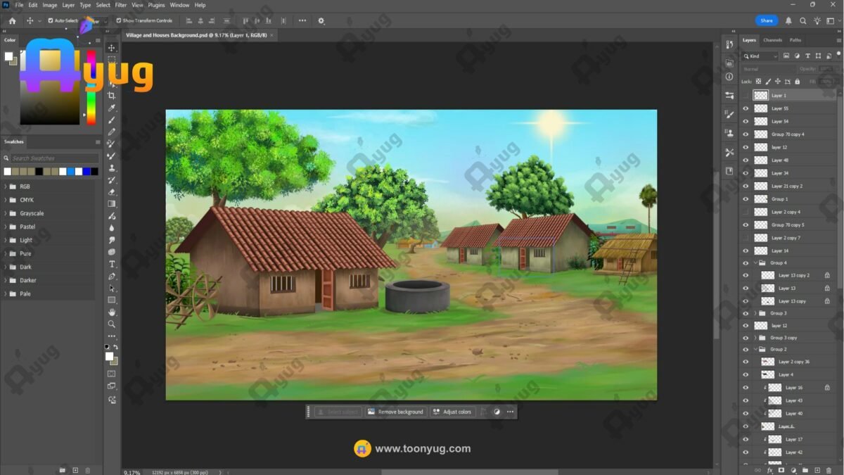 Village and Houses - PSD Background - Image 3