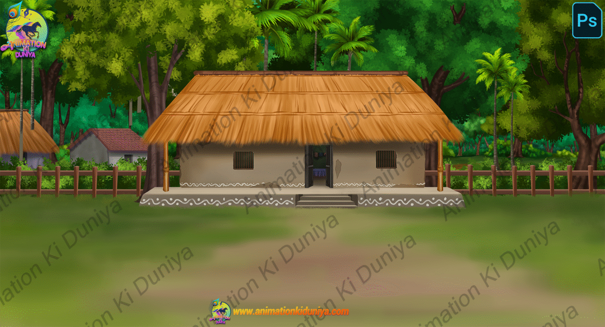 14 PSD High Quality Background Bundle ( Village ,Poor Room ,Market ,Jungle Background ,House Background ) - Image 18
