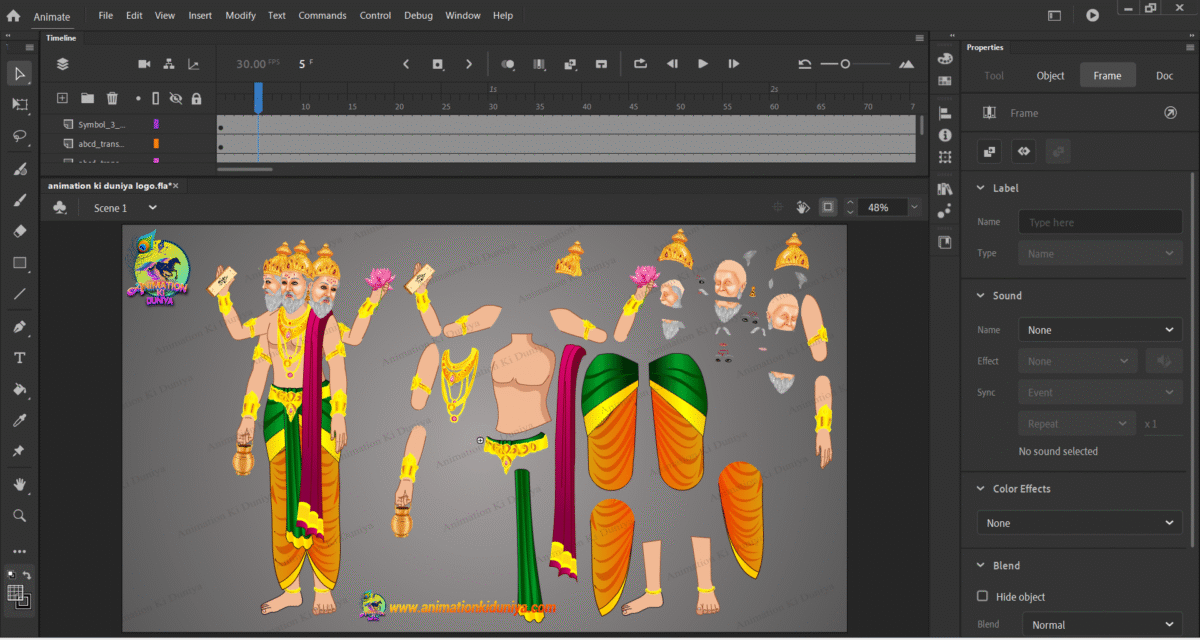 Brahma Dev Cartoon Character “PSD and Animated” - Image 2