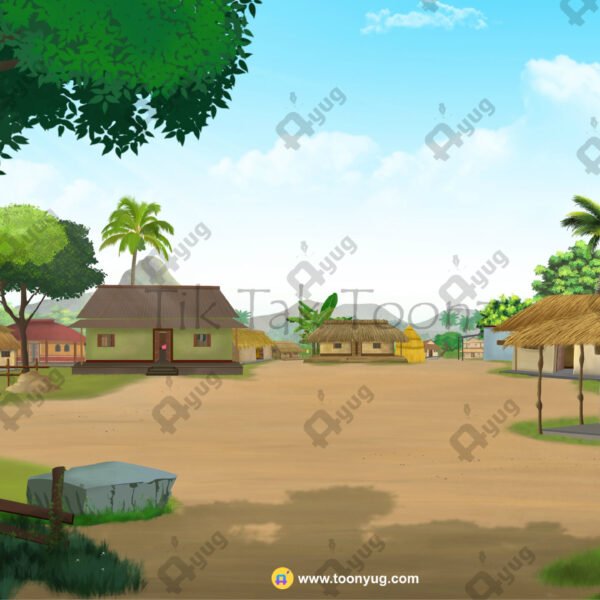 Indian Village View 8k PSD High Quality Background