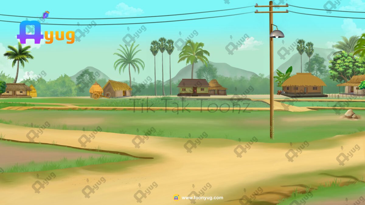 Indian Village Scene 4k PSD High Quality background - Image 1