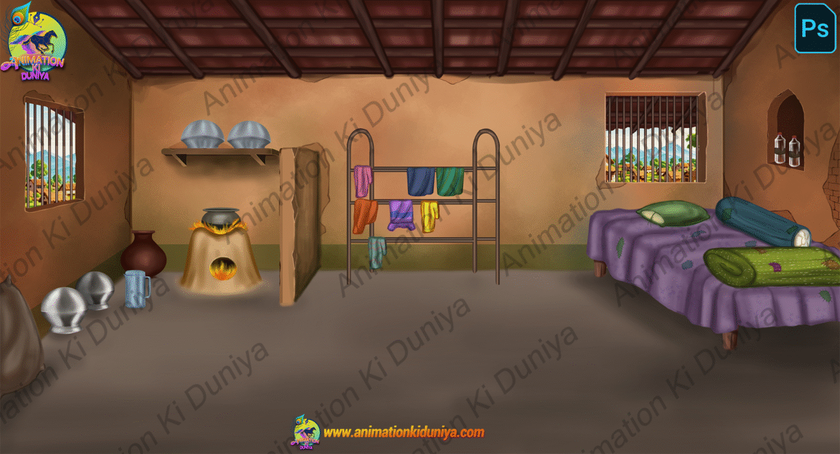 14 PSD High Quality Background Bundle ( Village ,Poor Room ,Market ,Jungle Background ,House Background ) - Image 11