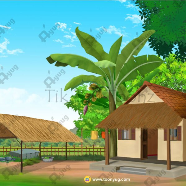 Indian Village House View PSD High Quality BAckground