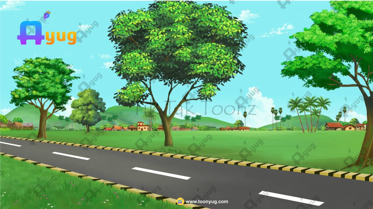 Indian village To City Road 4k PSD High Quality Background - Image 1