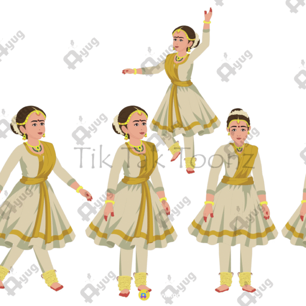 Indian King's Nartaki(Dancer) Woman Animated Human Character