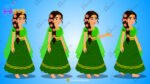 Beautiful Green Suit Girl Rigged and Animated Character - Royal Period - Image 3