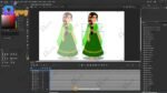 Beautiful Green Suit Girl Rigged and Animated Character - Royal Period - Image 5