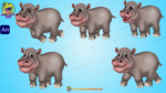 Hippopotamus ( दरियाई घोड़ा dariyaee ghoda ) Cartoon Character