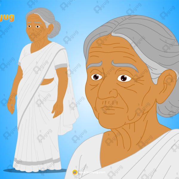 Old Woman Rigged and Animated Character - Royal Period