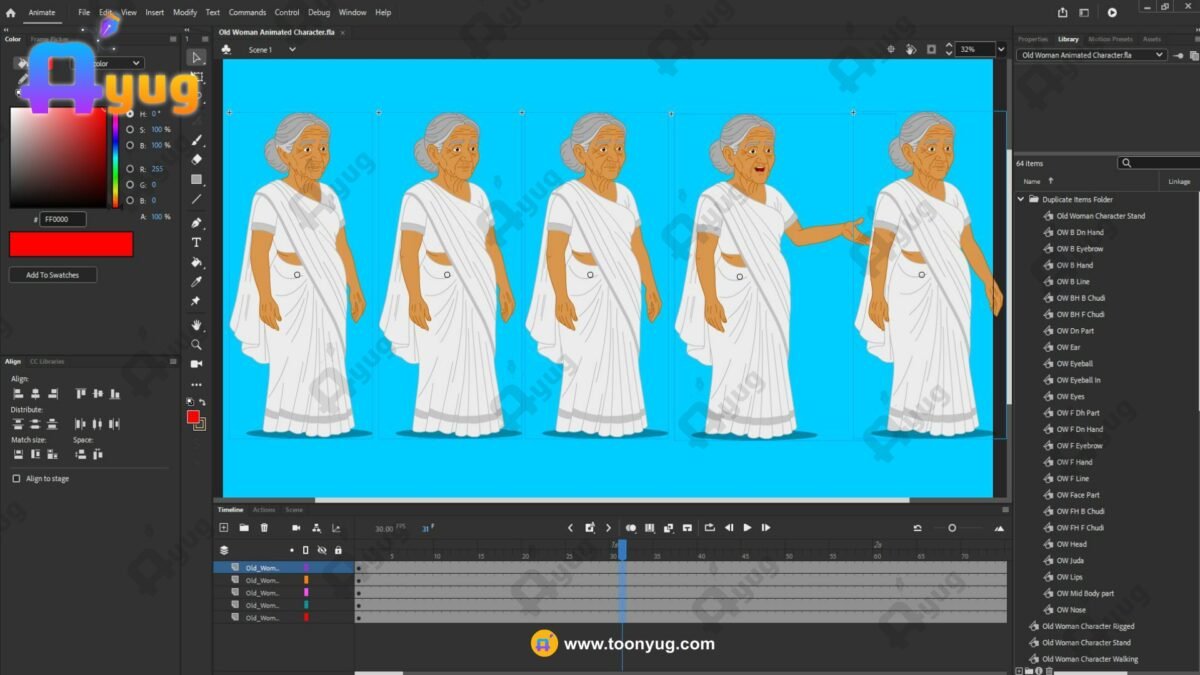 Old Woman Rigged and Animated Character - Royal Period - Image 3
