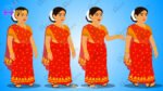 Red Saree Woman Rigged and Animated Character - Royal Period - Image 2