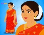 Red Saree Woman Rigged and Animated Character - Royal Period