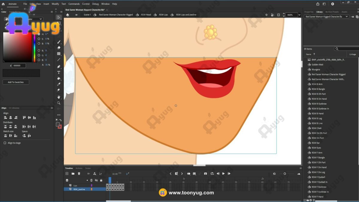 Red Saree Woman Rigged and Animated Character - Royal Period - Image 8