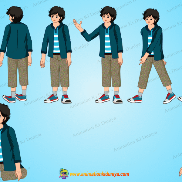 Indian Village Boy Animated Human Character