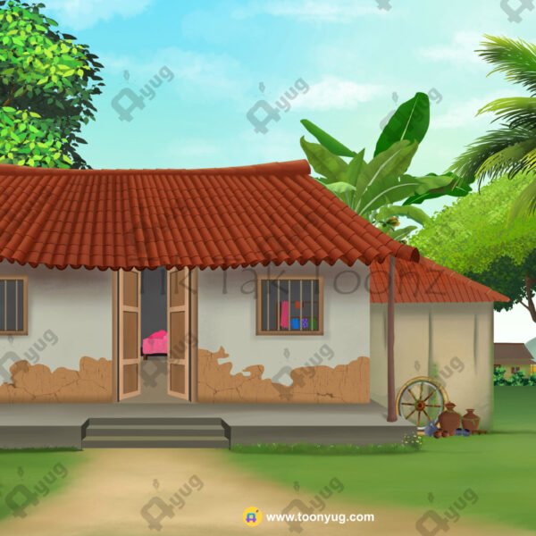 Indian Village House View 4k PSD High Quality Background