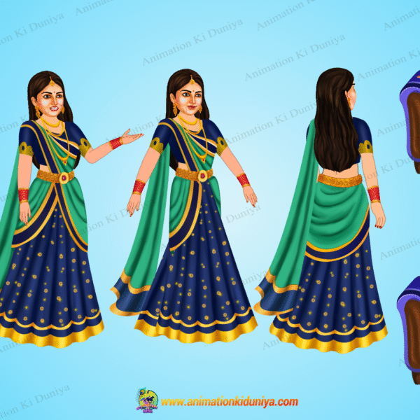 Rani (queen) Rigged and Animated Character