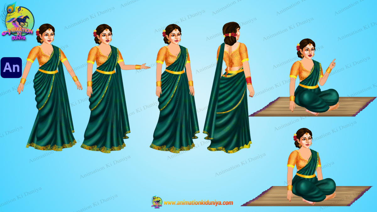 Indian Village Woman Animated Human Character - Image 1