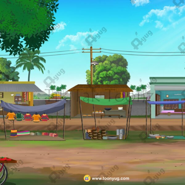 Indian Village Market(Bajar) 4k PSD High Quality Background