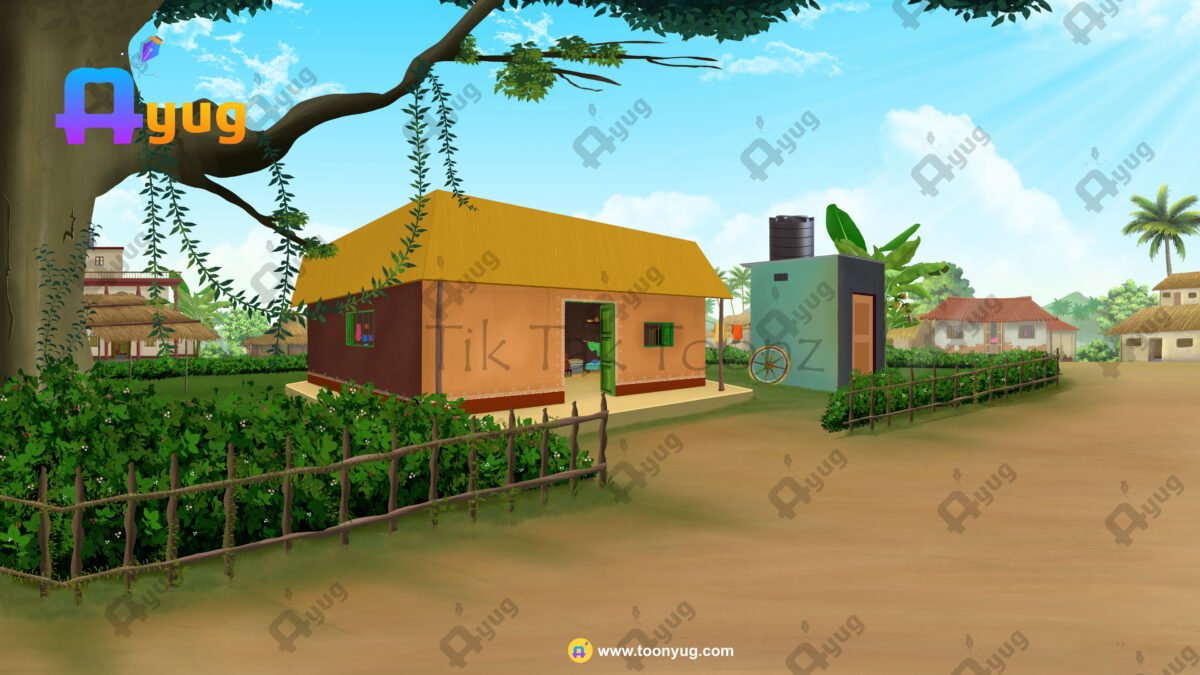 Indian Village House Side View 4k PSD High Quality Background - Image 1