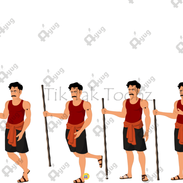 Indian Village Mukhiya(Sarpanch) Bodyguard Animated Human Character