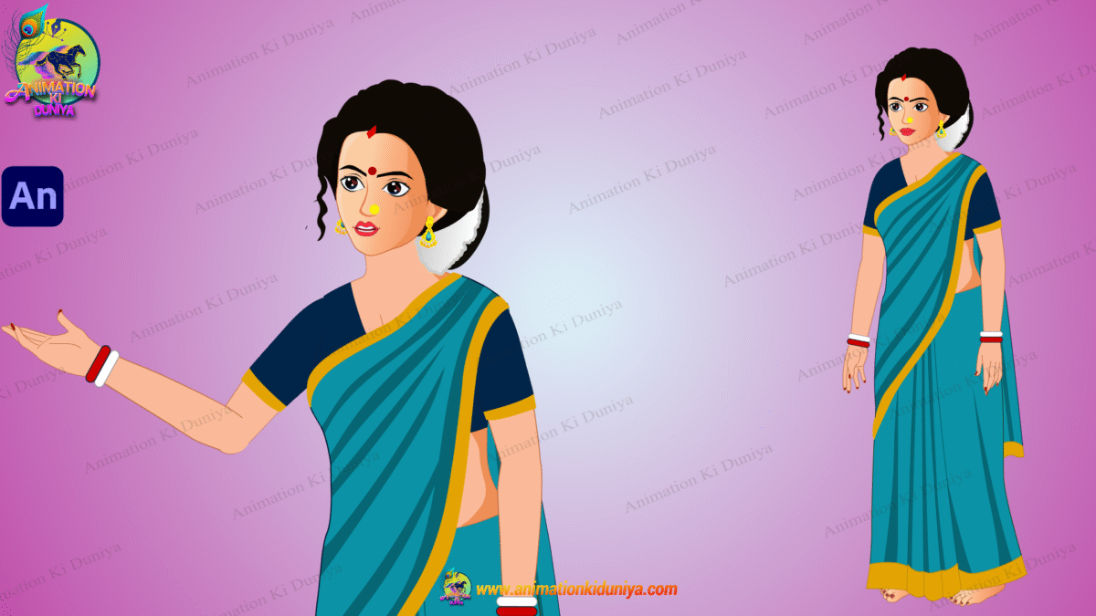 Indian Village Woman Animated Human Character - Image 3