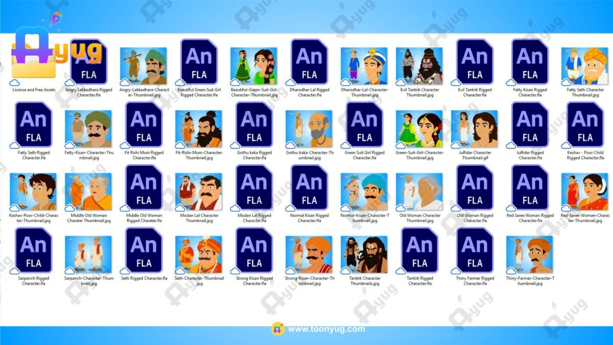20+ Royal Time Indian Village Rigged and Animated Characters - Royal Period - Image 4