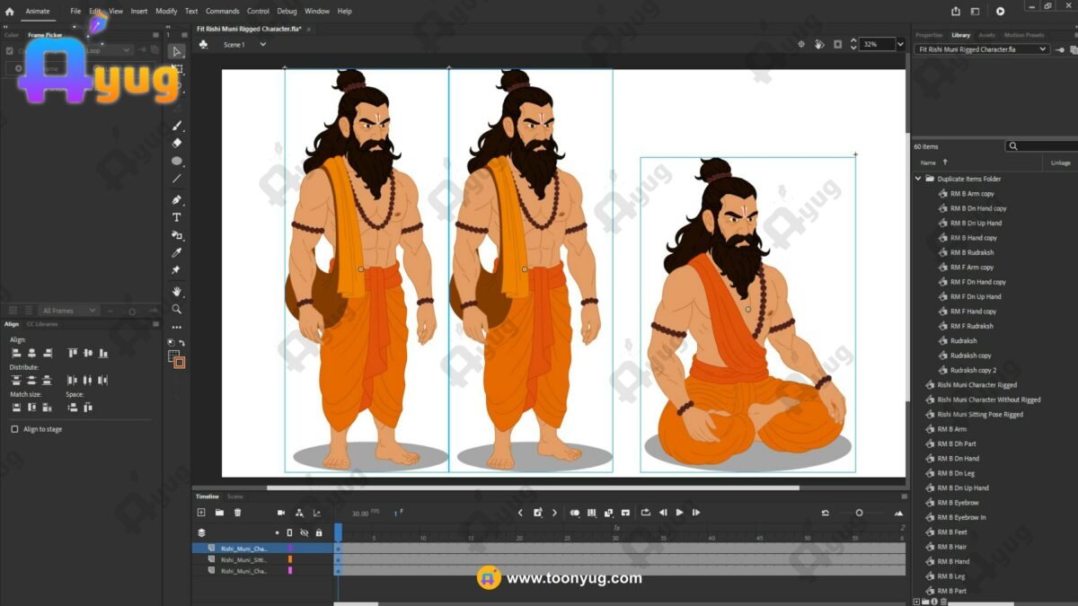 Fit Rishi Muni Rigged and Animated Character - Royal Period - Image 4