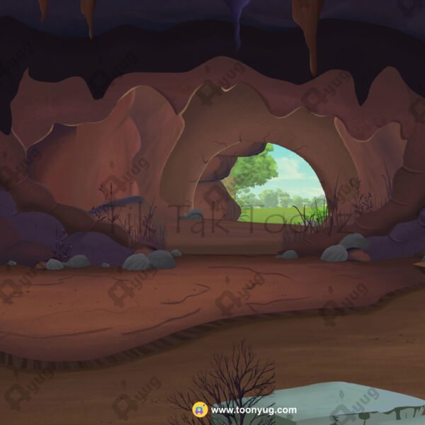 Jungle Cave Inside View(Interior) 4k PSD High Quality Background