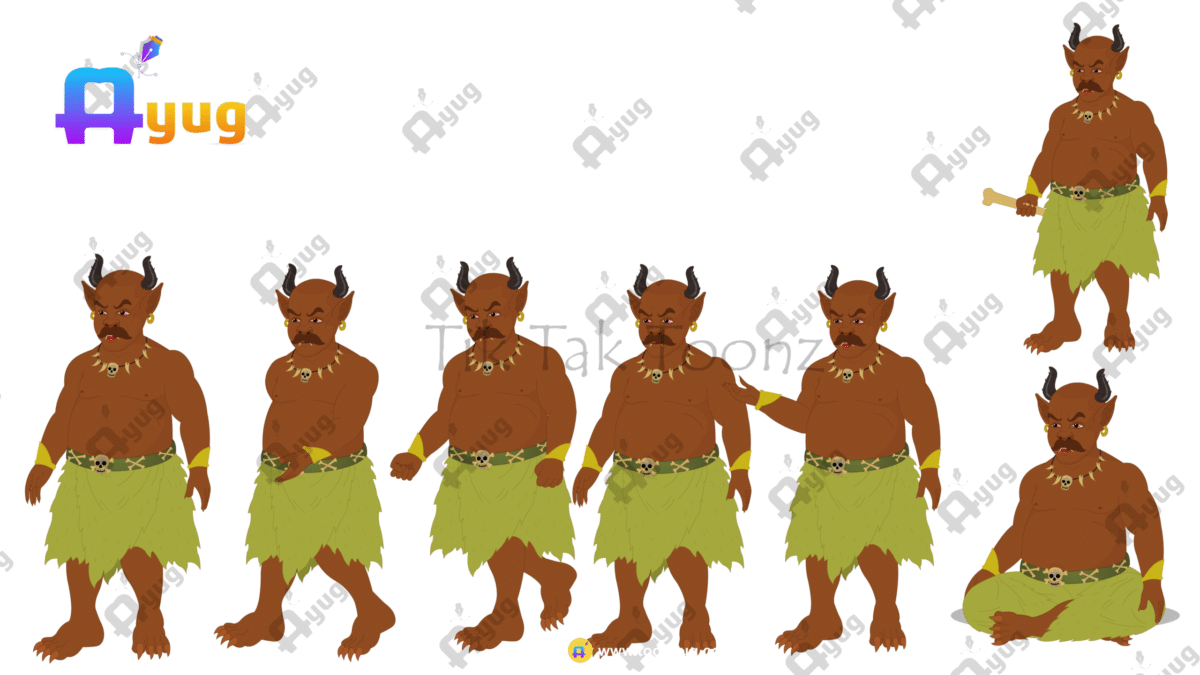 Indian Village Jungle Danav (Rakshas) Animated Human Character - Image 1