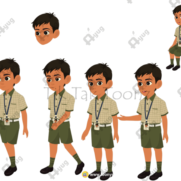 Indian Village School Cute Boy And Girl Combo Pack Animated Human Character