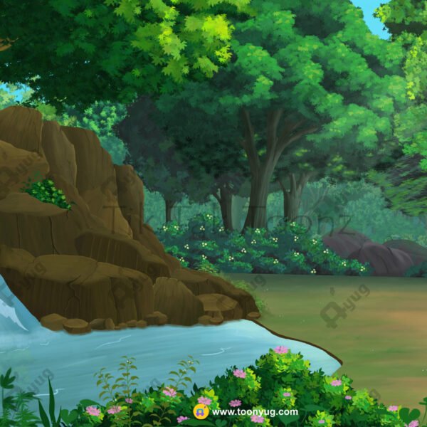 Village Jungle Waterfall (Jharna) 4k PSD High Quality Background