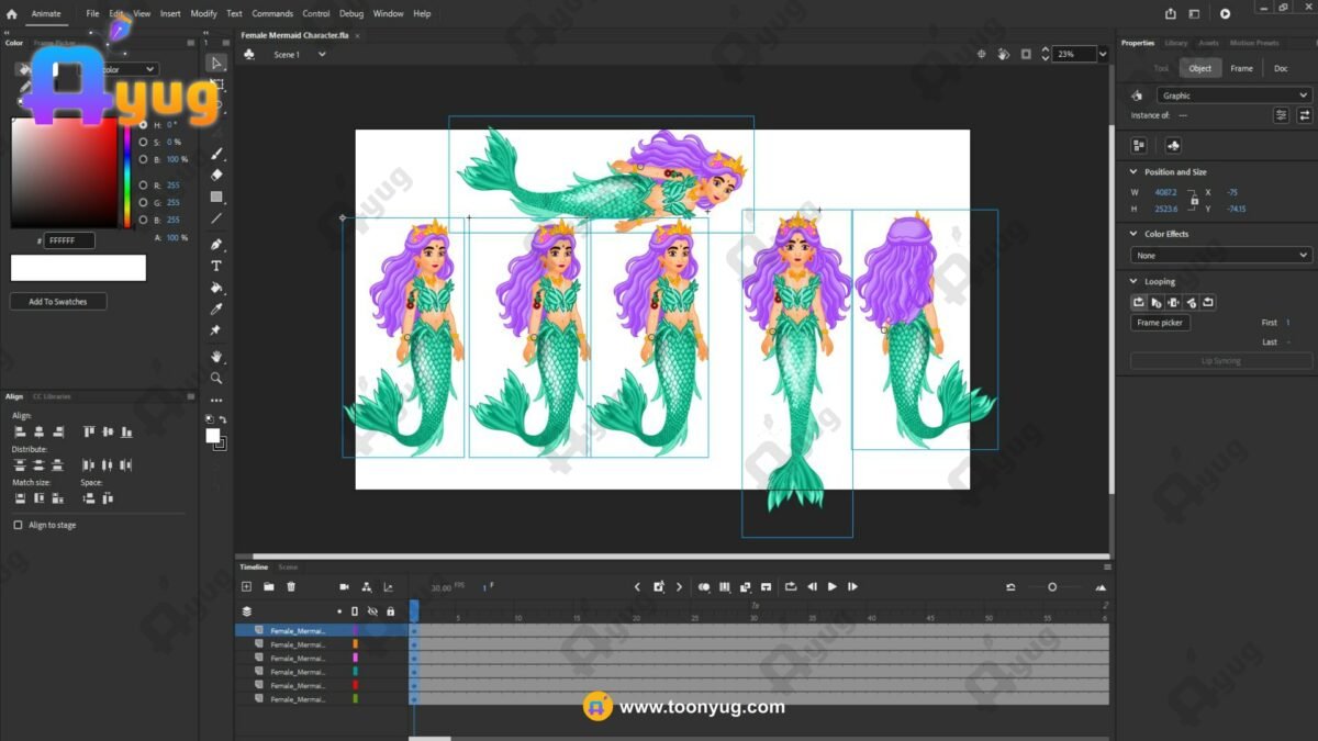 Female Mermaid Character Animated Character - Water Creature - Image 2