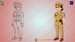 Indian Female Police Animated Human character - Image 2
