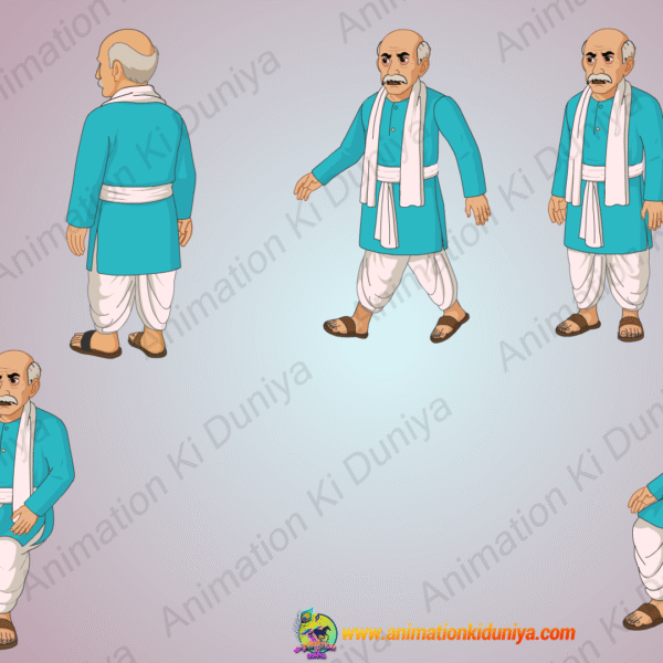 Indian Village Sarpanch(Mukhiya) Animated Human Character