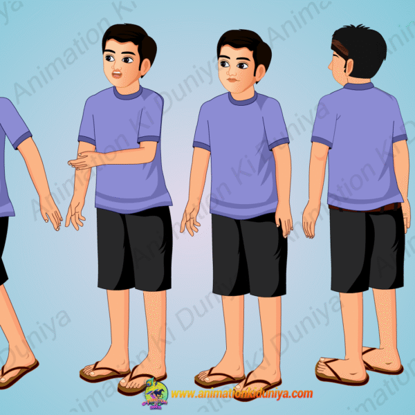 Indian Village Boy Animated Human Character