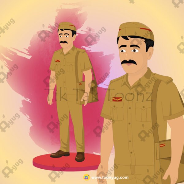 Indian Village Postman(Daakiya) Animated Human Character